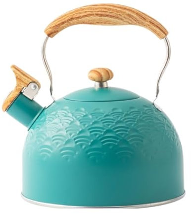 Habrur Teekessel Wasserkessel Wasserkocher, Camping-Wasserkocher, Edelstahl-Teekanne, Roter Teekessel, Wärmer, Kaffeekanne, Herdplatte Aus Edelstahl Flötenkessel