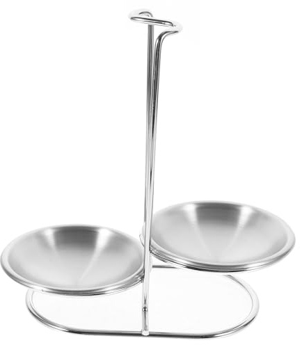 PRETYZOOM Porta Mestoli Cucchiaio Acciaio Inox Verticale con Supporto Stabile per Mestoli E Posate da Cucina 8.3X7X4.3 Pollici Organizzatore Tavolo Cucina