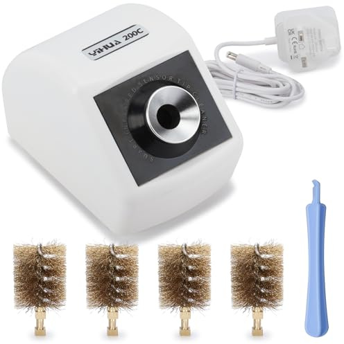 YIHUA 200C Motorized Soldering Iron Tips Cleaner with Infra-red Sensor, 4 Brass Wool Brushes, 12V Power Adapter, Pry Bar,Compatible with 900M Series, 907 Series, 902 Series(UK Plug)
