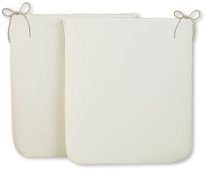CHELY INTERMARKET Cojines de sillas 40x40x3cm Blanco Set de 2 unds para Cocina, Salon y terraza
