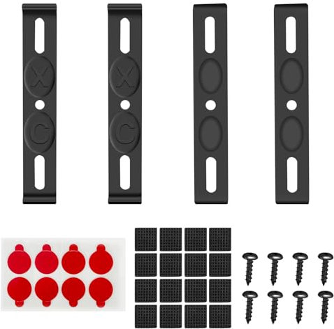 4 Pcs Car License Plate Holder, Number Plate Holder Frameless, Weather-Proof Frameless License Plate Frame, Frameless Clip Number Holder for licence plates, 16 pcs 4mm Eva pads, not for Austria / 3D