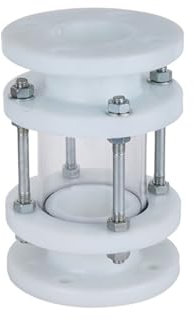 HQDRCY FRPP-verstärkter Kunststoff-Flansch-Schauglas DN25-DN150 Glasrohr-Schauglas 1 Zoll 2 Zoll 4 Zoll(DN65PN10)