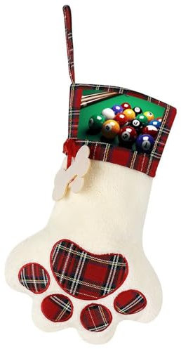 Weihnachtsstrumpf mit Wärmeübertragung, Pfotenabdruck-Design, Billard-Druck, niedliche Hundepfotenform für Feiertagsdekorationen und Geschenke