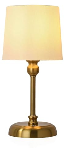 Rechargeable Cordless Table Lamp, 6000mAh Battery Bedside Lamp with Touch Dimming & Brightness Memory, Portable LED Lamp, Warm 2700K Small Dimmable Lamps for Bedroom, Living Room, Indoor - Gold