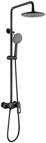 Shower Head Duschset mit Wanneneinlauf, Hochdruck-Messing-Duschsystem, Wandmontage, Duschsäule, Regendusche mit 3-Funktions-Handbrause, höhenverstellbar Rainfall Shower Head