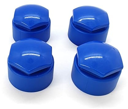 Partsdealers Wheel Nut Covers - Durable Bolt Covers Caps (4, Blue, 24mm Locking)