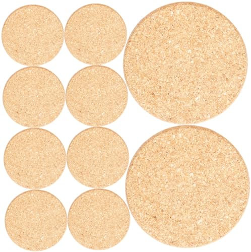 HANABASS 10pcs Round Cork Plant Pot Mats 160mm x 10mm Indoor Flowerpot Bottom Pads Garden Planter Coasters Protective Saucers for Home Gardening