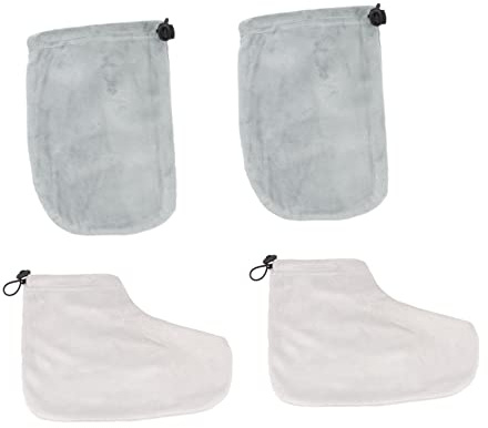 OSOLADY Guanti Spa e Copripiedi Cera in Cotone Termico, Set 2 Paia, Taglia Unica, per Trattamenti Paraffina Mani e Piedi, Uso Domestico e Saloni di Bellezza Colore Casuale