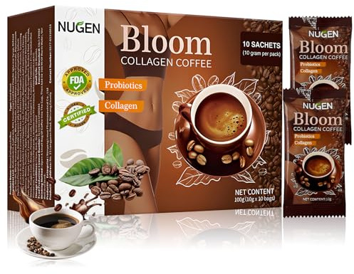 Kollagen Kaffee 10 x 10g, Abnehmen Kaffee, Collagenkaffee, Abnehmkaffee | Skinny Coffee, Alternative zum Detox Tee, Collagen Coffee, Idealer Diät-kaffee zum Abnehmen, Fördert Verdauung Entgiftung