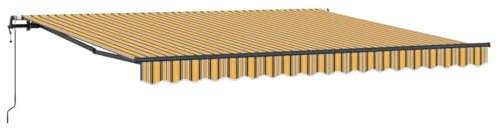 vidaXL Toldo Retráctil Multicolor 400 x 300 cm Tela y Aluminio, Toldo retráctil Ajustable y Moderno para jardín y terraza, Sombra UV, Resistente al Clima, Cubierta Exterior con Estilo