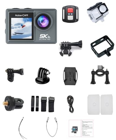 Nordzens Action Camera 5K, Support Wifi Mobile Phone Interconnection, Eis Anti-Shake, 30 Meters Waterproof, Suitable for Travel, Cycling, Diving
