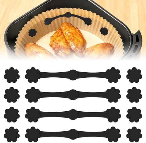 Magneter för Airfryer bakpapper, 12 stycken, luftfryer-magneter för bakpapper, magnet, varmluftsfritös, silikon för fast fixering av bakpapper