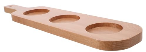 LOLIPPYY Bandeja De Madera para Vuelos De Bebidas con Asa Ergonómica para Vasos para Bares Ktv y Hoteles Soporte Duradero para Cerveza Artesanal y Vino