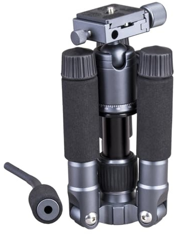 Trípode pequeño de 5 secciones, cabezal de rotación horizontal de 360 grados, aluminio ligero para cámaras réflex digitales, videocámaras, trípode para viajes