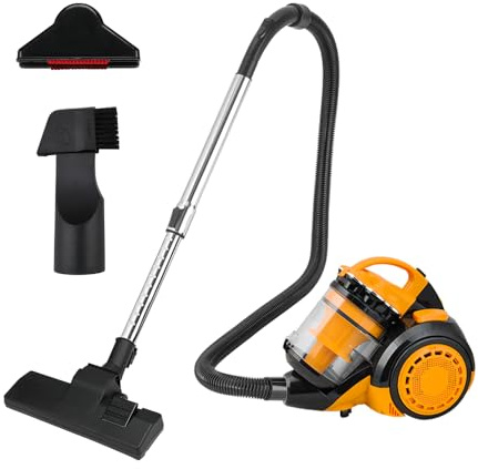 Hoteche Aspirateur sans sac 2000W - Jaune, conteneur à poussière 3L, emballage coloré