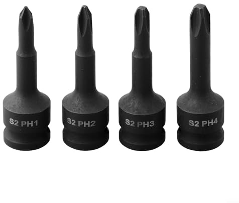 Jeu d'adaptateurs de douilles 3/8 avec embouts de tournevis cruciformes PH1 PH2 PH3 PH4 en acier chromé pour clé à douille hexagonale, outil manuel