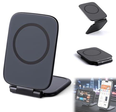 ChubbyDrive HideFold Ultra-Thin Foldable Magnetic Car Phone Mount 270° Foldable Shockproof Phones Mount for iPhone & Android (Gray)