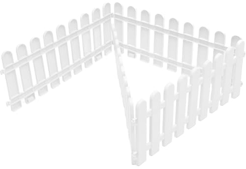 TOYANDONA Recinzione da Giardino Bianca 4 Pezzi Bordo Decorativo Paesaggistico in Plastica Resistente Recinzione Portatile per Aiuole Prato e Balconi per Uso Interno ed Esterno