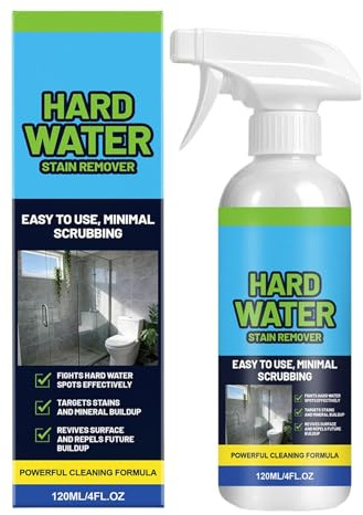 Rimuovi Macchie di Calcare per Bagno - 120ml Senza Strofinio Lunga Durata,Spray per Vetri Doccia e Acqua Dura | Per Piastrelle Rubinetteria Appartamenti Affitti Hotel