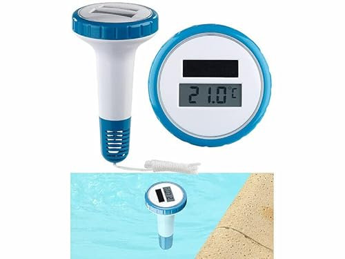 infactory Termometro per piscina: Termometro solare digitale per laghetti e piscine, Display LCD, impermeabile IPX7 (Digitale Termometro per piscina, Termometro da bagno, Termometro da esterno)