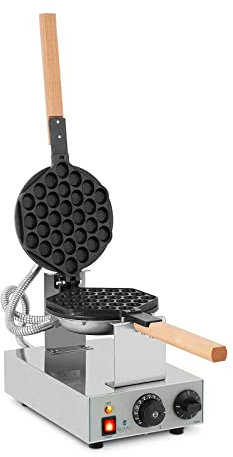 Royal Catering Gofrera con Base de Burbujas Bubble Waffle Maker RCWM-1400-B (1.415 W, Acero inoxidable y Aluminio, Temperatura 50-250 °C)
