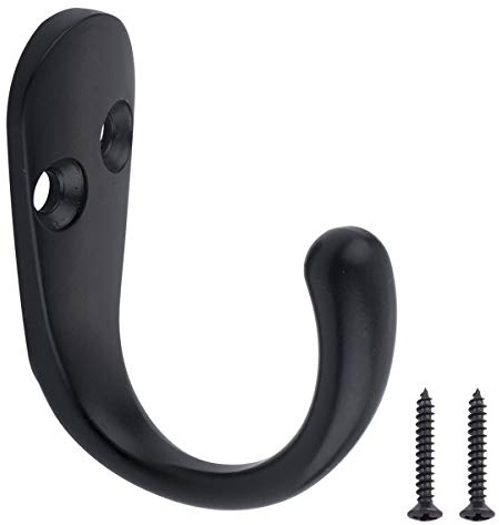 Amazon Basics – AB4800-FB-5 Bademantelhaken, Mattschwarz