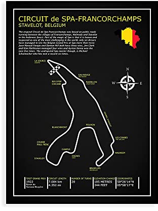 DìMò ART Impression sur papier (Poster) Rogan Mark Spa-francorchamps Circuit BL mesure 40 x 30 cm