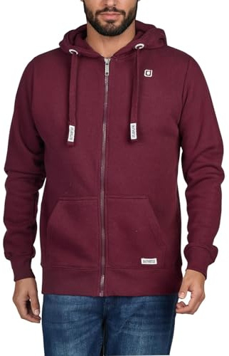 riverso Sweatjacka herr med huva dragkedja regular fit RIVNoah huvjacka brun röd blå svart grön grå beige S M L XL XXL 3XL 4XL 5XL, Port Red (15400), S