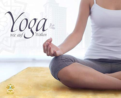 Hollert Yogamatte aus Lammfell medizinische Gerbung Fitnessmatte Pilates Gymnastikmatte Sportmatte Übungsmatte rutschfest versch. Größen