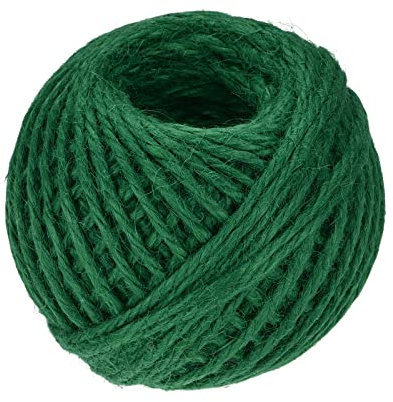sourcing map 164 Pies 2,5mm Jardín Cordel, Yute Cuerda Cuerda para Artesanía, Regalo Envoltura, Embalaje, Jardinería y Boda Decoración, Oscuro Verde