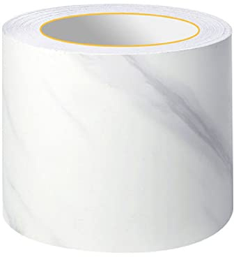 Dostear Bordo decorazione autoadesiva rimovibile per cucina bagno piastrelle adesivo per pareti autoadesiva Ghiacciaio Bianco 15cm X 500cm