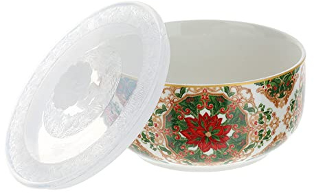 Hervit Contenitore Porcellana Dia.13X7CM Christmas BUKHARA