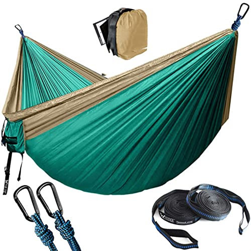 Schaukeln Camping Hängematte Outdoor Tourist Hängematte Garten Patio Möbel Durable Double Person Hängende Hängematten auf der Straße Multifunktions Trapeze (Color : Khaki and Olive)