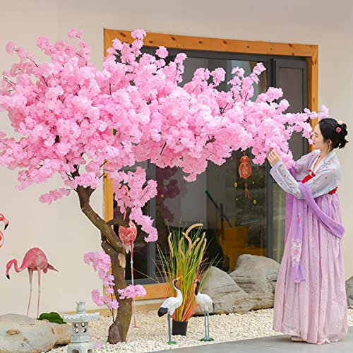 XOBODI Große Künstliche Simulation Pflanze, Japanische Kirschblüte Baum, Handgemachte Gefälschte Sakura Seidenblume Dekoration, Wunschbaum, Für Hochzeit Veranstaltung Party 2x2m/6.6x6.6ft