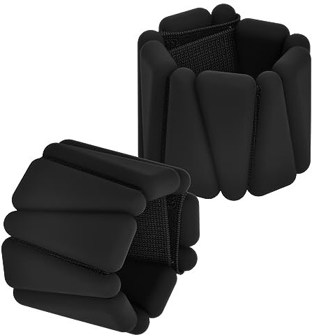 2 Pcs Adjustable Wrist Ankle Weights 1lb Each, Wearable Bearing Wristband for Women Men Kids, Silicone Weighted Arm Leg Straps Bangles, Heavy Fitness Weight Bracelet for Yoga Running Walking