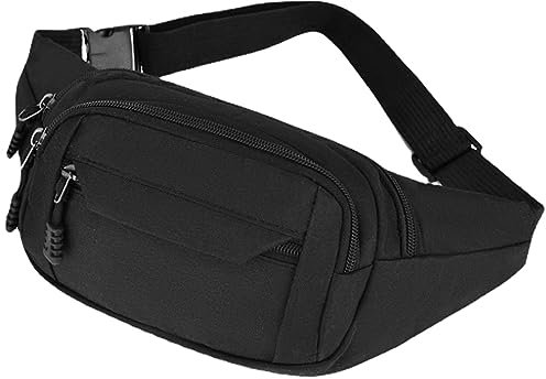 Gürteltasche Bauchtasche, Hüfttasche Bauchtasche Wasserdicht Gürteltasche Gurt Verstellbarer, wasserdichte Bauchtasche Geeignet Unisex für Sport Outdoor Reisen Wandern Laufen Joggen (Schwarz)