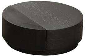 Gedotec Premium Türstopper Boden - Holz | OMO | 1 Stück Designer Tür Stopper Esche schwarz lackiert | Türpuffer D: 65 mm selbstklebend | inklusive Befestigungsmaterial | Türstopper | door stopper