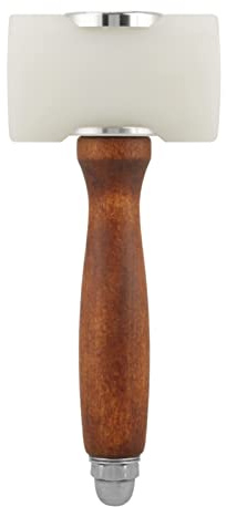 Miokycl Marteau en Cuir en Forme de T en Nylon avec Manche en Bois pour Sculpture sur Cuir Mallet Craft Tool