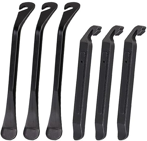 KASESSS 6Stk Reifenheber Fahrrad, 3 Kohlenstoffstahl Fahrrad Reifenheber Metall, 3 Nylon Mantelheber Fahrrad,Langlebiges Montierhebel Fahrrad,Fahrrad Reifen Wechseln Werkzeug für Cross,Rennrad Fahrrad