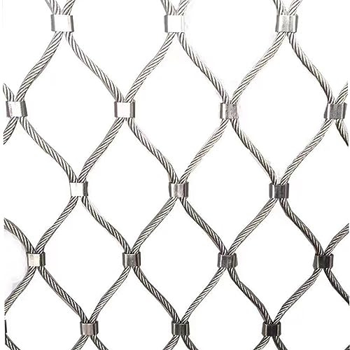 POCHY 304 Edelstahl Geschweißtes Drahtgeflecht, Sicheres Netz Balkon Treppenschutz Absturzsicherung 10cm/8cm/5 cm Maschenweite, Gartenzaun (Color : 10cm, Size : 3x4m(9.8x13.1ft))
