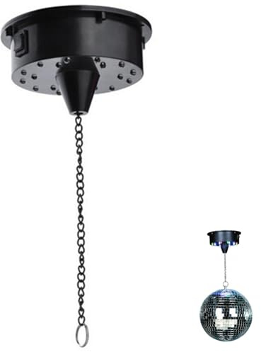 NIDONE Motore a Sfera a Specchio con LED, Motore a Sfera da Discoteca con Illuminazione a Catena appesa a/spegnimento del rotatore Disco a Sfera a Sfera a Batteria alimentata a Sfera da Discoteca