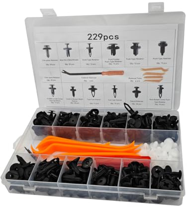 JNNJ 229 Stück Auto Befestigung Clips, Autoklammern Set mit Werkzeug, Türverkleidung Klammern Stoßstangen Zierleisten Plastikklips Set, Für Auto Tür Stoßstange Panel