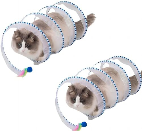 2 Stück Spiraltunnel Katzenspielzeug, Katzenspiraltunnel, Spielzeug, Selbstspiel, Katze, Jagd, Spiraltunnel, Spielzeug, Indoor-Katzen, Spielübung, Spiraltunnel, selbstspielendes Katzenspielzeug (#1)