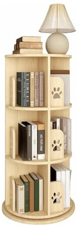 WxuuLTGJR Bücherregal Bücherregal, Holz-Bücherregale, 2-stöckig/3-stöckig/4-stöckig, Bücherregal, 360° drehbares Bücherregal, luxuriöses Aufbewahrungsregal, stehendes Bücherregal Sicherer