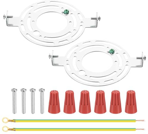 PATIKIL Soporte de Montaje Universal para Accesorios de Luz Kit de Soporte de 130mm (5.12) 2 Juegos Placa Redonda de Techo con Tornillos para Luz de Pared Techo Lámpara Colgante
