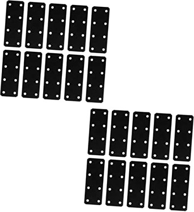 SOLUSTRE 20stücke Flache Eisenplatten-befestigungselemente Robuste Reparatur Und Verstärkungslösungen Für Möbel Und Holzverbindungen Schwarz