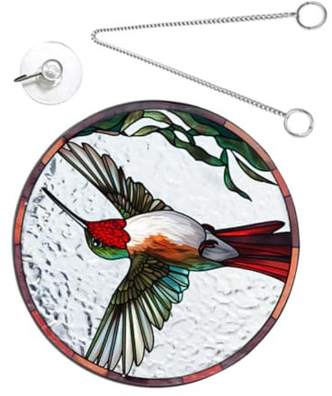 Toddmomy Stained Acrylic Hummingbird Pendant Bunte Fensterdekoration Aus Hochwertigem Acryl Für Lebendige Raumatmosphäre Für Fenster Wände Und Garten