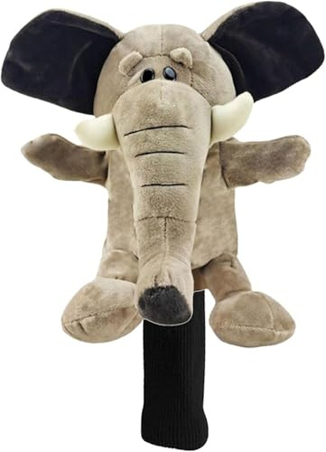 pistro Weiche Plüsch-Schlägerhaube, niedlicher Elefant, Tier-Holzschlägerhauben für Männer und Frauen, Golfer-Geschenk, langlebiges Golftaschen-Zubehör