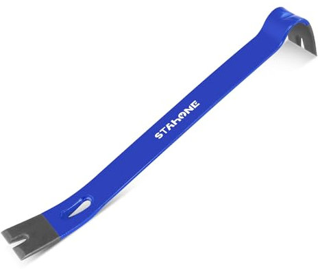 STAHONE 15 Flat Pry Bar, Heavy Duty High Carbon Steel Crow Bar, Utility Wonder Bar for Home Improvement, Baseboard Removal, Furniture Repair and Nail Puller