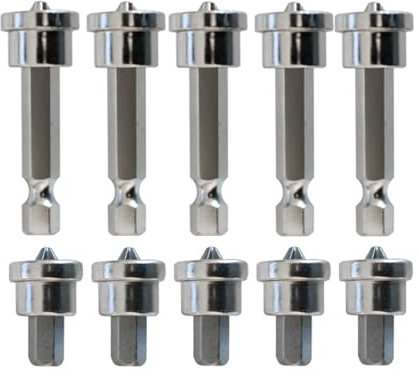 10 Stück Schraubendreher-Bits mit magnetischer Positionierung, Trockenbau-Schraubensetzer, Schraubendreher-Bit-Set für Schlagbohrmaschinen(5 Stück 50 mm + 5 Stück 25 mm)